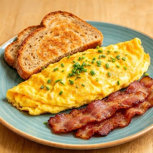 EGGS WITH BEEF BACON